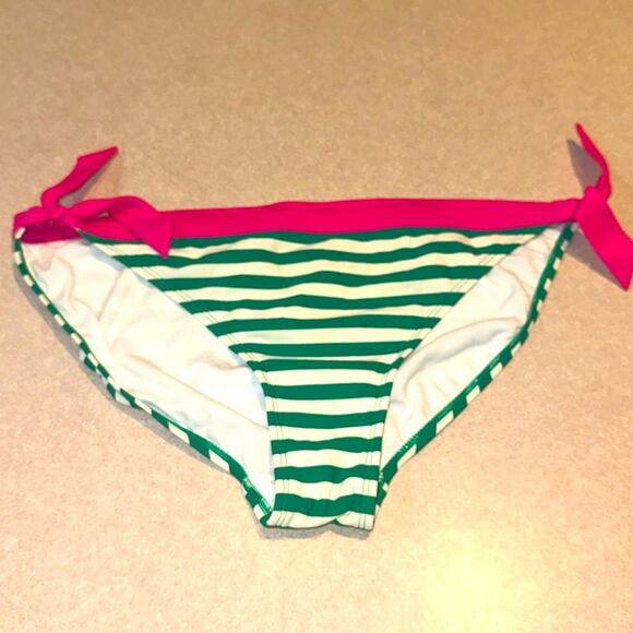 Boden Other - BODEN Green, White and Pink Striped Bikini Bottom